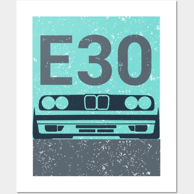 vintage e30 - mint Wall Art by akirascroll